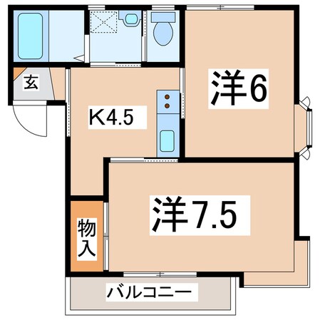 郡山駅 バス18分  山王林バス停下車：停歩9分 3階の物件間取画像